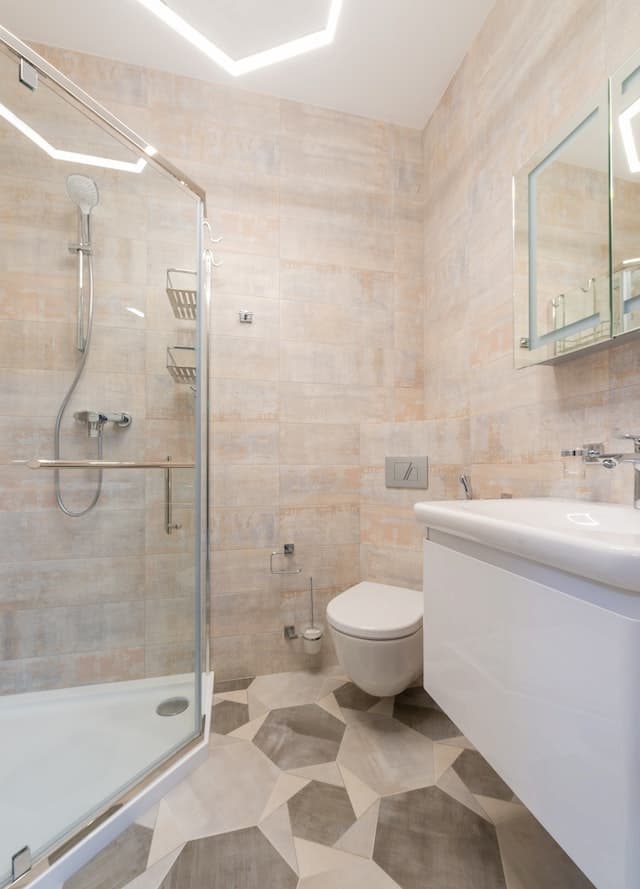 bathroom remodel with new toilet and new shower
