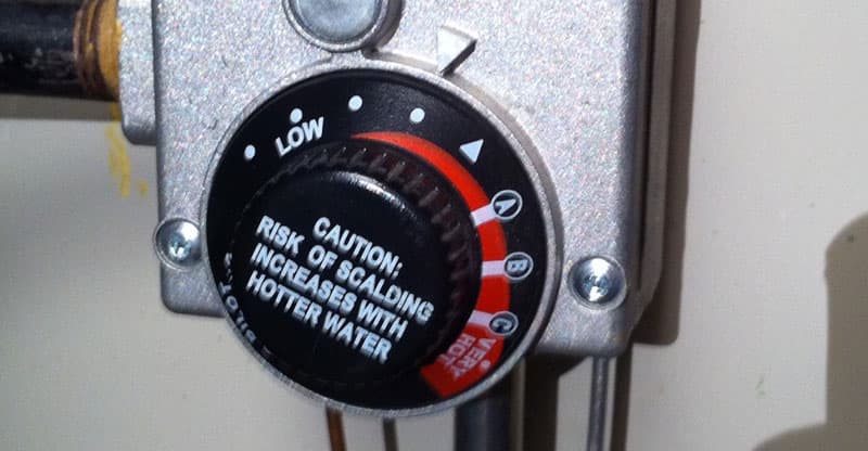 what's the best temperature for a tankless water heater? This dial shows low, hot, A, B, C and very hot