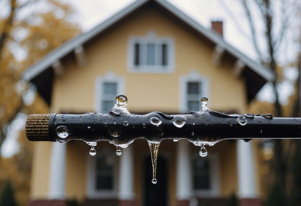 leaking pipe that's located outdoors in the main yard of a house