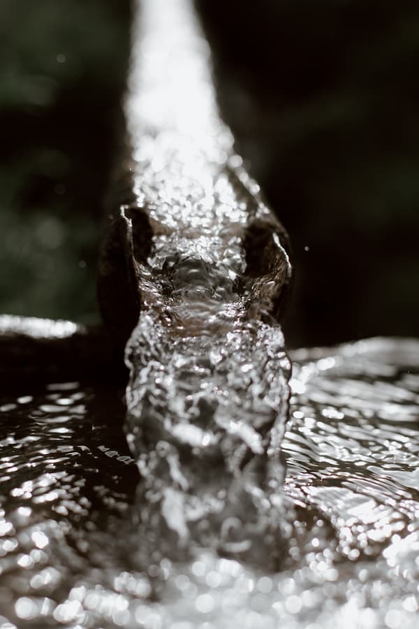 clear drain in Edmonds wa with flowing water