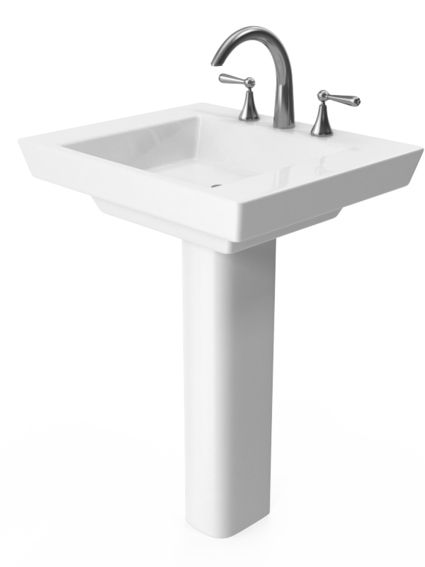 Single pillar stand with sink and faucet